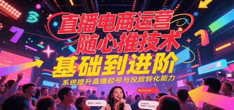 直播电商运营随心推投放技术基础到进阶,系统提升直播起号与投放转化能力-51云资源