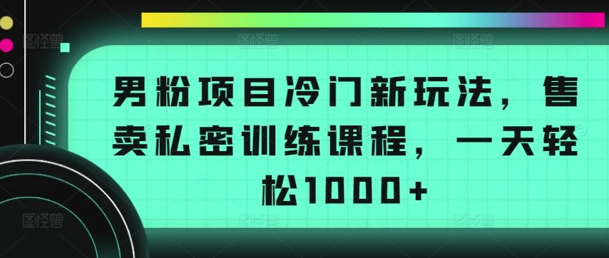 男粉项目冷门新玩法,售卖私密训练课程,一天轻松1000 【揭秘】-51云资源