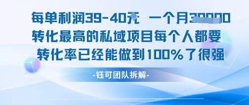 每单利润40一个月7k 转化最高的私域项目，每个人都要的产品转化率已经能做到100%-51云资源