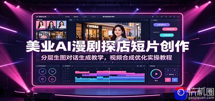 美业AI漫剧探店短片创作:分层生图对话生成教学,视频合成优化实操教程-51云资源