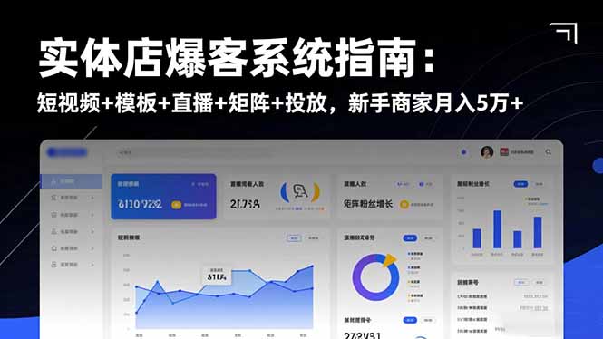 实体店爆客系统指南:短视频 模板 直播 矩阵 投放,新手商家月入5万