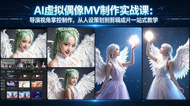 (17962期)AI虚拟偶像MV制作实战教学:导演视角掌控制作,从人设策划到剪辑成片一站式教学