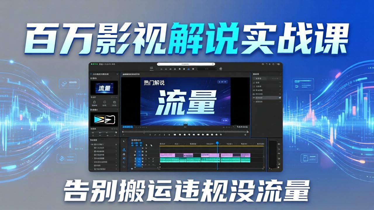 百万影视解说实战课:告别搬运违规没流量,AI文案 配音 剪映,做出能上热门的解说视频