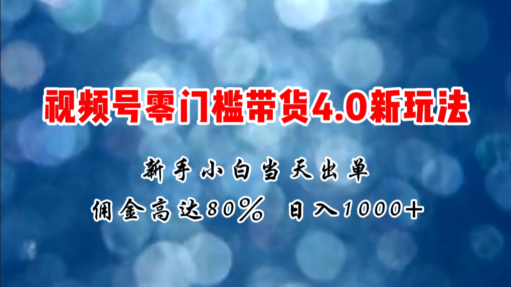 (11358期)微信视频号零门槛带货4.0新玩法,新手小白当天见收益,日入1000-51云资源