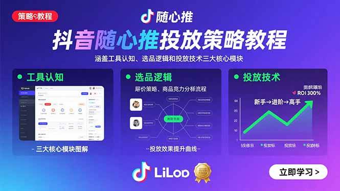 （15828期）抖音随心推投放策略教程：涵盖工具认知、选品逻辑和投放技术三大核心模块-51云资源