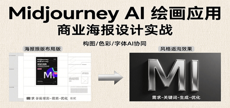 Midjourney AI绘画应用,关键词指令解析、漫画头像制作、海报设计、3D人物生成等-51云资源