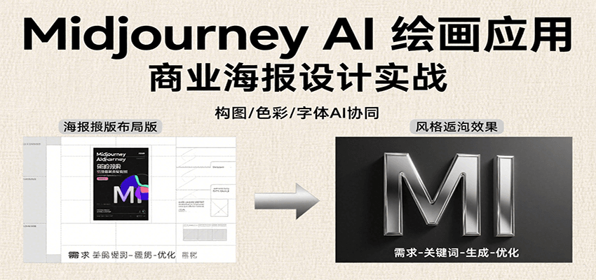 Midjourney AI绘画应用,关键词指令解析、漫画头像制作、海报设计、3D人物生成等-51云资源