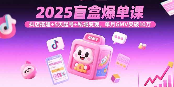 （15922期）2025盲盒爆单课，抖店搭建 5天起号 私域变现，单月GMV突破10万-51云资源