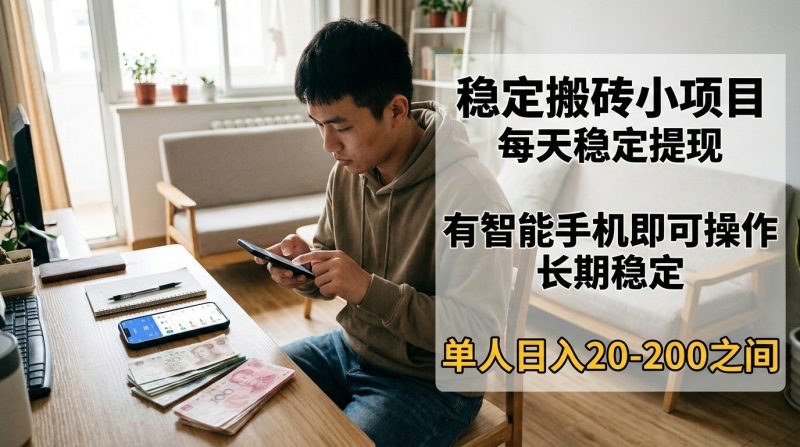 稳定搬砖小项目，每天稳定提现，有智能手机即可操作-51云资源