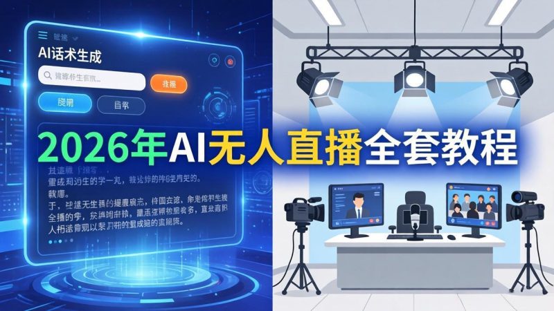 2026年AI无人直播全套教程：OBS安装 软件配置 直播间搭建 话术生成 一键开播实操-51云资源