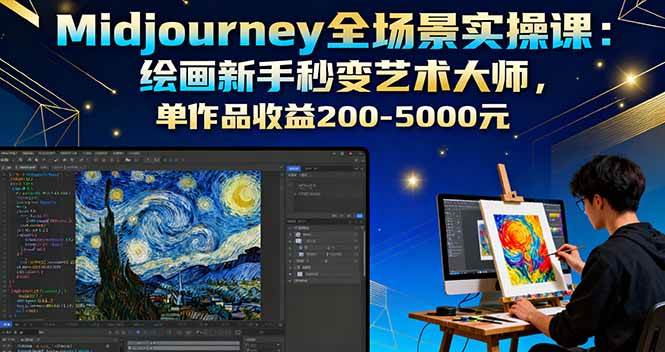 （16125期）Midjourney全场景实操课：绘画新手秒变艺术大师，单作品收益200-5000元-51云资源