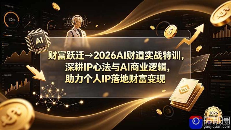 财富跃迁→2026AI财道实战特训,深耕IP心法与AI商业逻辑,助力个人IP落地财富变现-51云资源