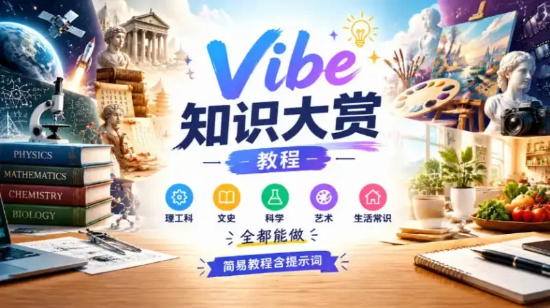 Vibe知识大赏教程,理工科、文史、科学、艺术、生活常识全都能做,简易教程含提示词(更新1025)-51云资源