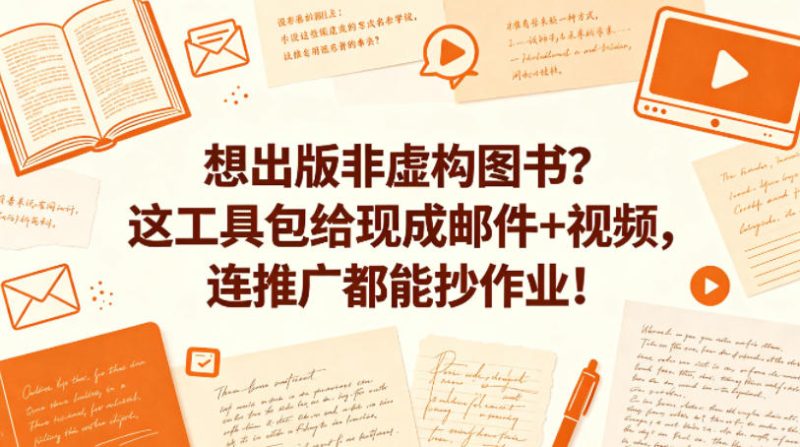 想出版非虚构图书?这工具包给现成邮件 视频,连推广都能抄作业!【原创双语字幕】-51云资源