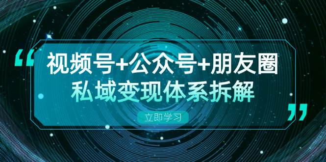 (13174期)视频号 公众号 朋友圈私域变现体系拆解,全体平台流量枯竭下的应对策略