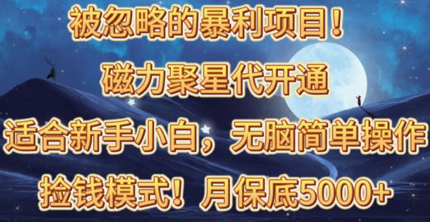 (10245期)被忽略的暴利项目!磁力聚星代开通捡钱模式,轻松月入五六千