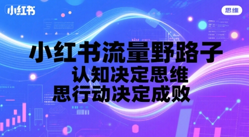 小红书流量野路子，认知决定思维，思维决定行动，行动决定成败-51云资源