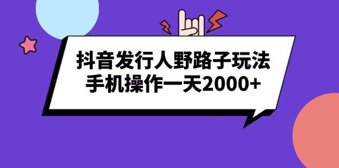 （13657期）抖音发行人野路子玩法，手机操作一天2000-51云资源