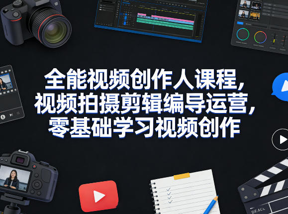 全能视频创作人课程，视频拍摄剪辑编导运营，零基础学习视频创作（更新2026年4月）-51云资源