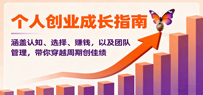 个人创业成长指南:涵盖认知、选择、赚钱,以及团队管理,带你穿越周期创佳绩-51云资源
