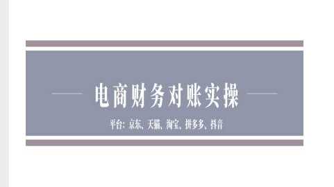 电商财务对账实操-京东天猫淘宝拼多多抖音电商财务对账-51云资源