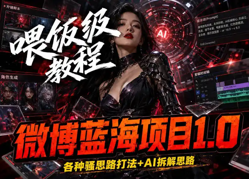 微博蓝海项目，各种Sao思路打法 AI引流思路，喂饭级教程-51云资源