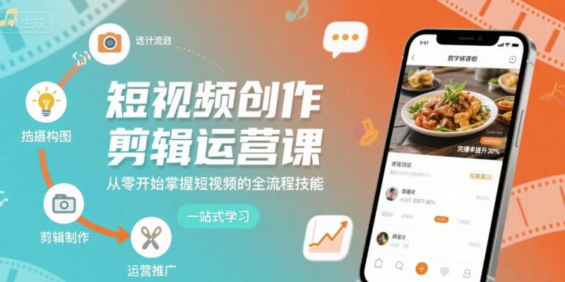 短视频创作剪辑运营课,从零开始掌握短视频的全流程技能-51云资源
