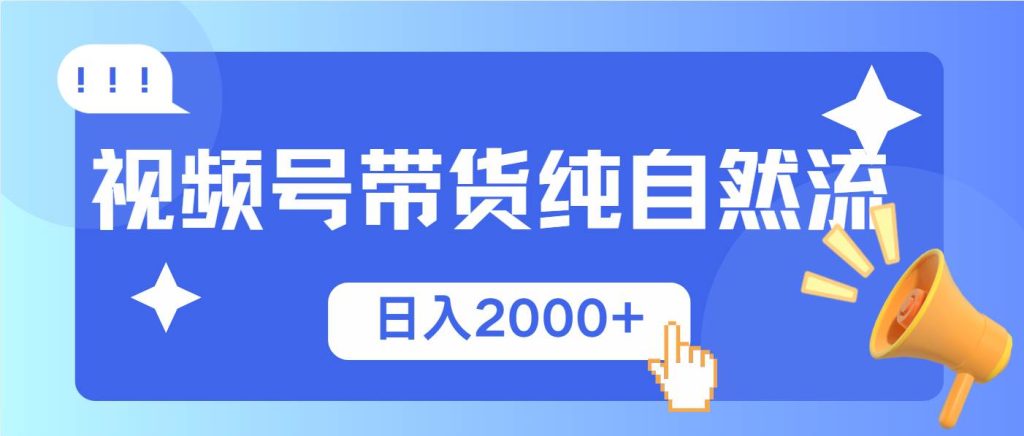(13998期)视频号带货,纯自然流,起号简单,爆率高轻松日入2000-51云资源