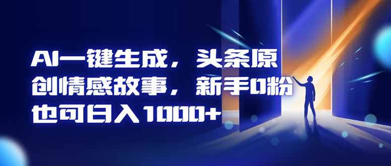 （16581期）AI一键生成，头条原创情感故事，新手0粉也可日入1000-51云资源