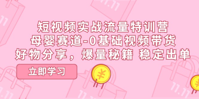 短视频实战流量特训营，母婴赛道-0基础带货，好物分享，爆量秘籍 稳定出单-51云资源