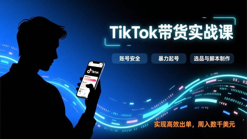 (17278期)TikTok带货实战课,涵盖账号安全、暴力起号、选品与脚本制作,实现高效出单,周入数千美元-51云资源