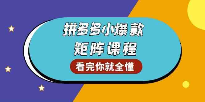 拼多多爆款矩阵课程：教你测出店铺爆款，优化销量，提升GMV，打造爆款群-51云资源
