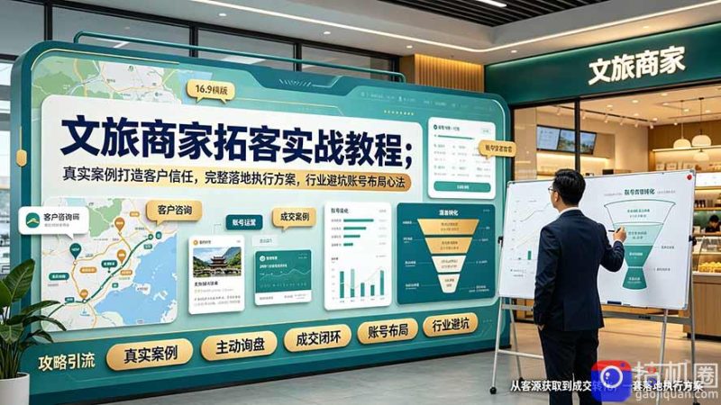 文旅商家拓客实战教程；真实案例打造客户信任，完整落地执行方案，行业避坑账号布局心法-51云资源