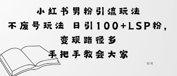 小红书男粉引流玩法不废号玩法日引100 LSP粉，变现路径多-51云资源