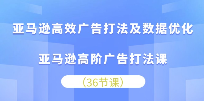 (10649期)亚马逊高效广告打法及数据优化,亚马逊高阶广告打法课-51云资源