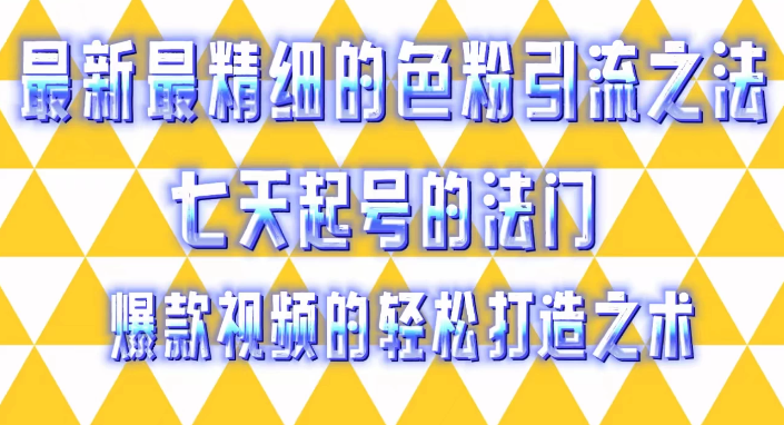 最新最精细的色粉引流之法，七天起号的法门，爆款视频的轻松打造之术-51云资源