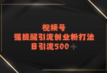 视频号强提醒引流,日引流500 精准创业粉?