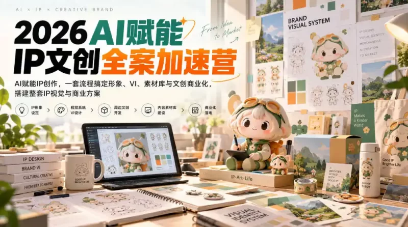 2026AI赋能ip文创全案加速营,AI赋能IP创作,一套流程搞定形象、VI、素材库与文创商业化,搭建整套IP视觉与商业方案-51云资源