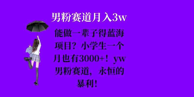 能做一辈子的蓝海项目？小学生一个月也有3000 ，yw男粉赛道，永恒的暴利-51云资源