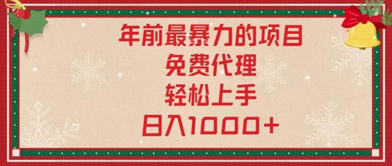 （13773期）年前最暴力的项目，免费代理，轻松上手，日入1000-51云资源