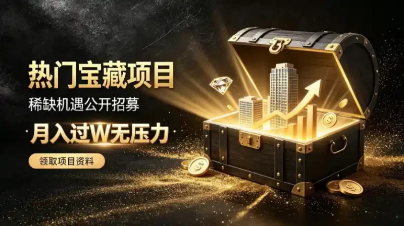 稀缺宝藏项目公开招募，低风险入局解锁月入过1W 机会【揭秘】-51云资源