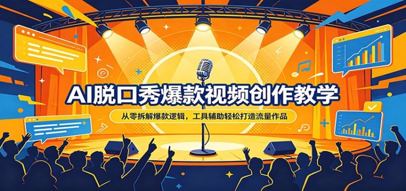 AI脱口秀爆款视频创作教学：从零拆解爆款逻辑，工具辅助轻松打造流量作品-51云资源