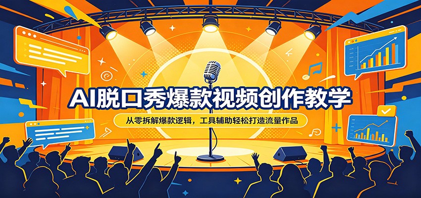 AI脱口秀爆款视频创作教学:从零拆解爆款逻辑,工具辅助轻松打造流量作品-51云资源