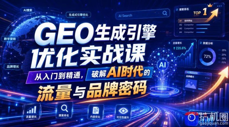 GEO生成引擎优化实战课，从入门到精通，破解AI时代的流量与品牌密码-51云资源