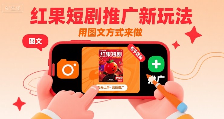 红果短剧推广新玩法，用图文方式来做，有手就会-51云资源