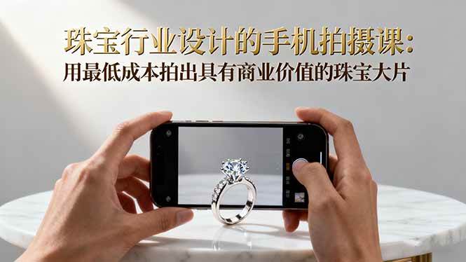 (16385期)珠宝行业设计的手机拍摄课:用最低成本拍出具有商业价值的珠宝大片!