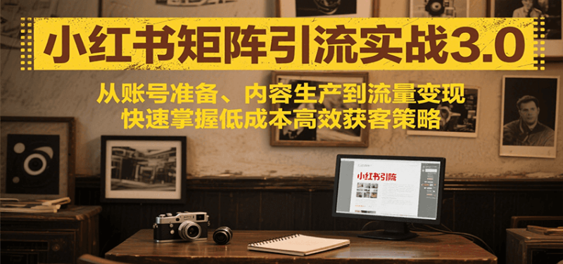 小红书矩阵引流3.0,从账号准备、内容生产到流量变现,快速掌握低成本高效获客策略-51云资源