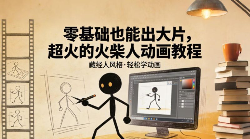 零基础也能出大片，超火的火柴人动画教程（藏经人风格）-51云资源