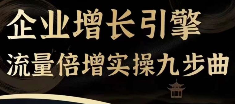 企业增长引擎流量倍增实操九步曲,一套课程帮你找到快速、简单、有效、可复制的获客 变现方式,