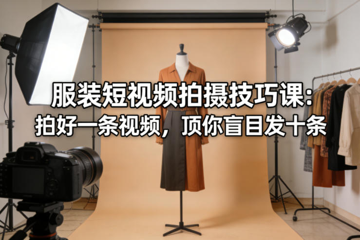 服装短视频拍摄技巧课：拍好一条视频，顶你盲目发十条-51云资源